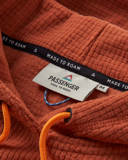 Point Recycled Grid Polar Fleece Hoodie - Baked Clay