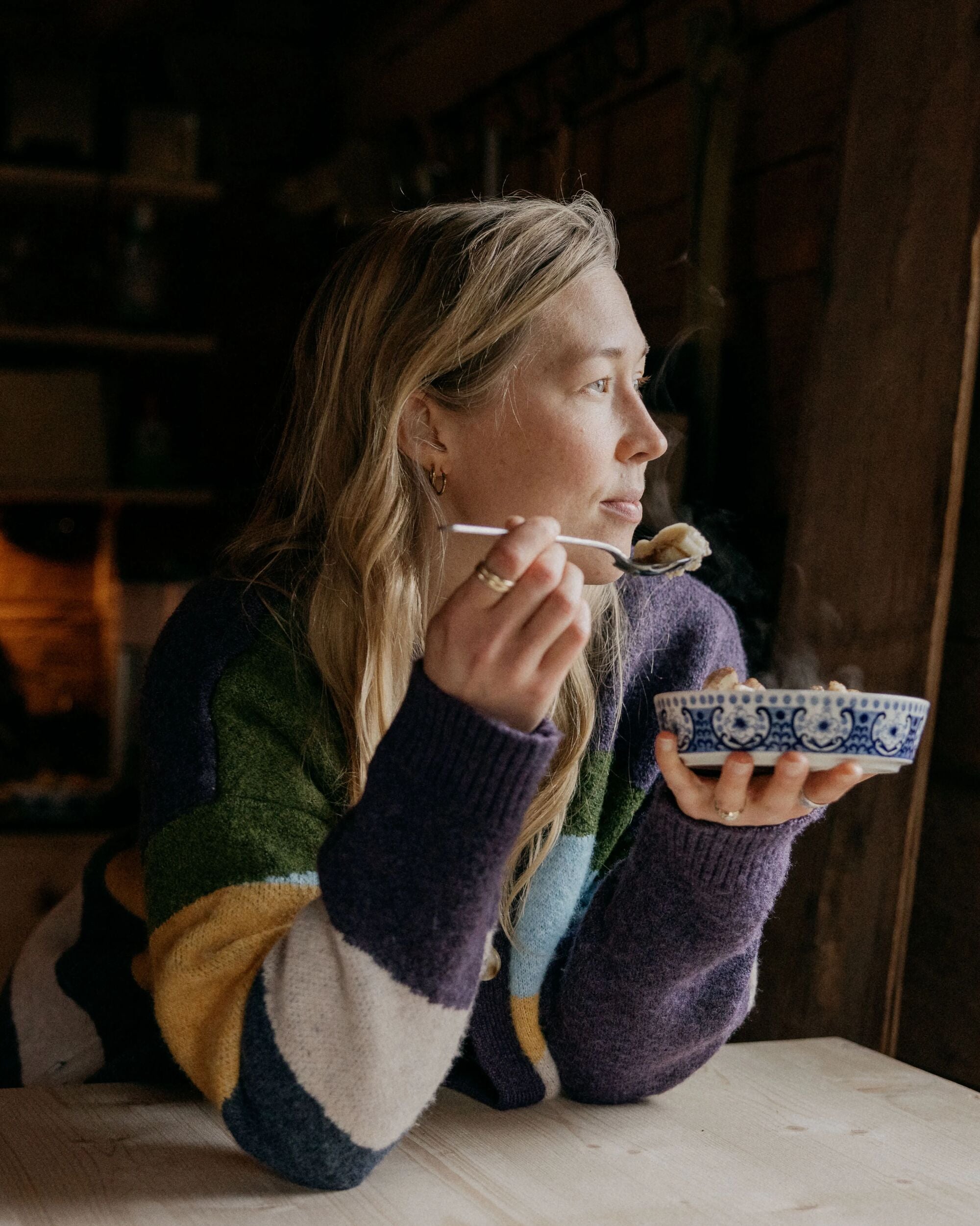 Scenic Recycled Knitted Cardigan - Scenic Deep Plum - Lifestyle