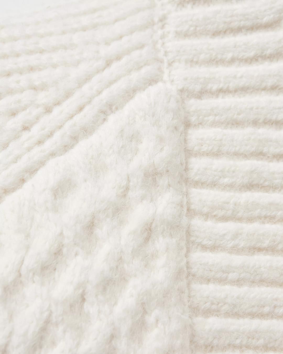 Homey Recycled Knitted Cable Cardigan - Off White - Flatlay