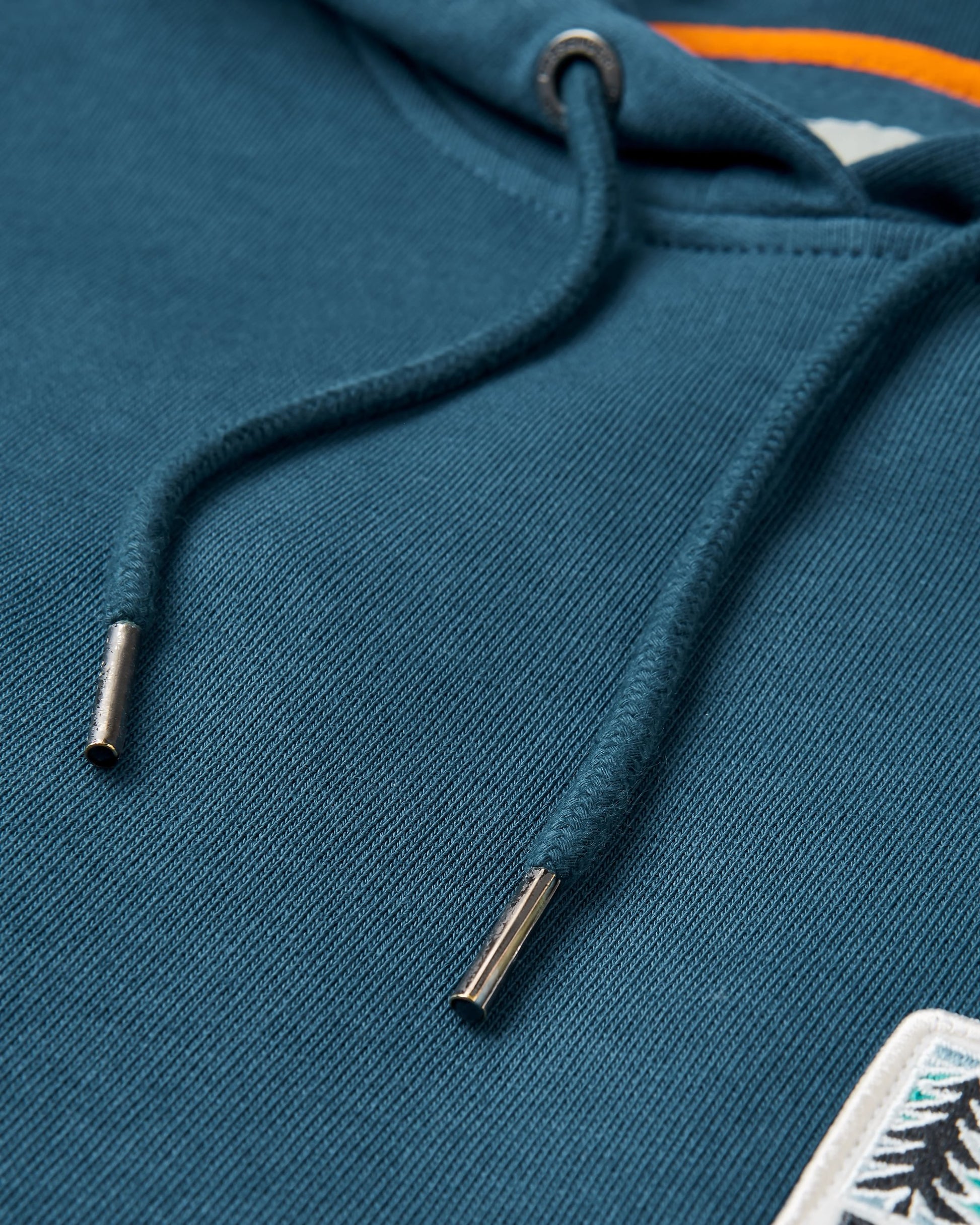 Roamer Patch Relaxed Fit Hoodie - Dark Denim - Flatlay