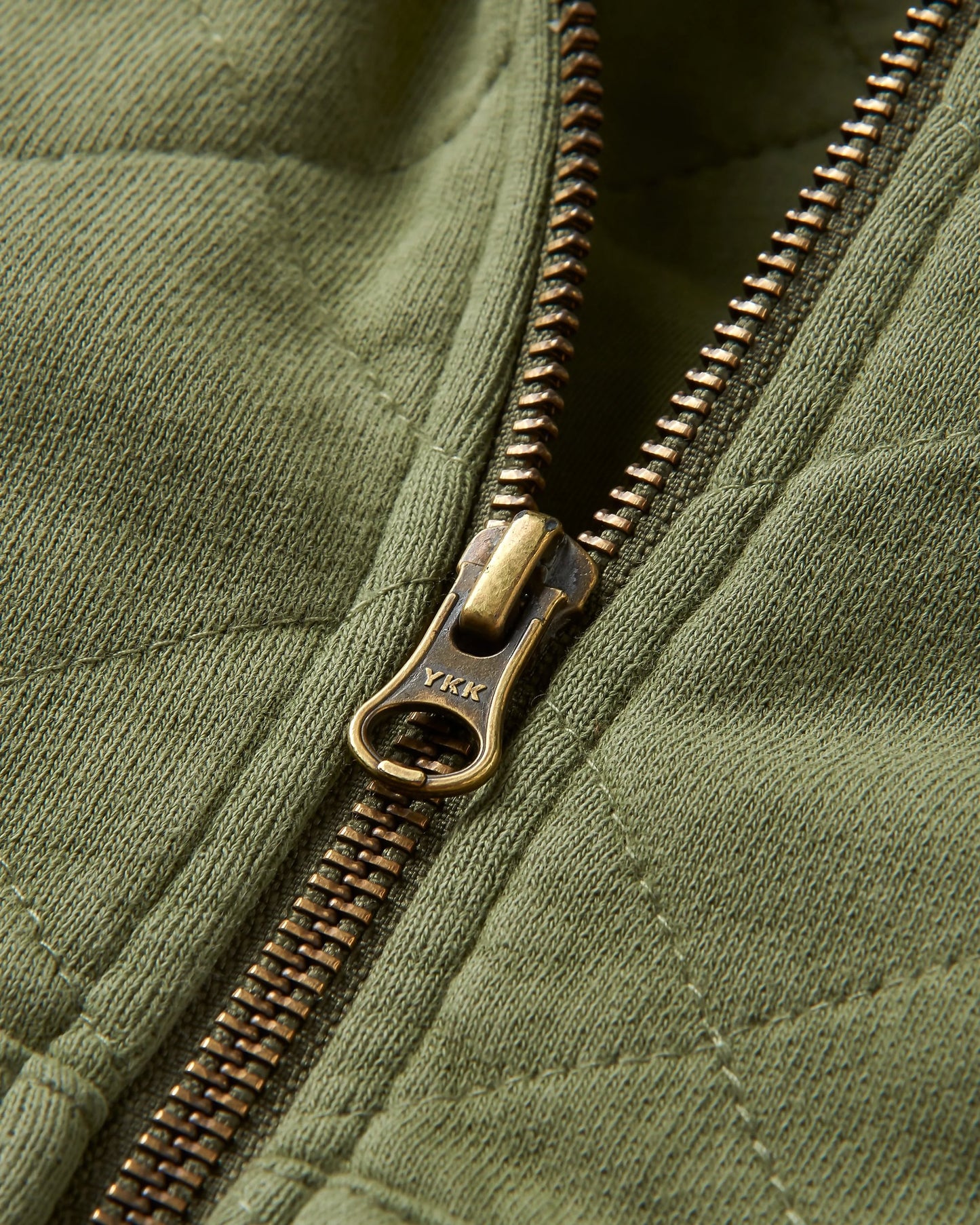 Getaway Recycled Quilted Full Zip Hoodie - Khaki