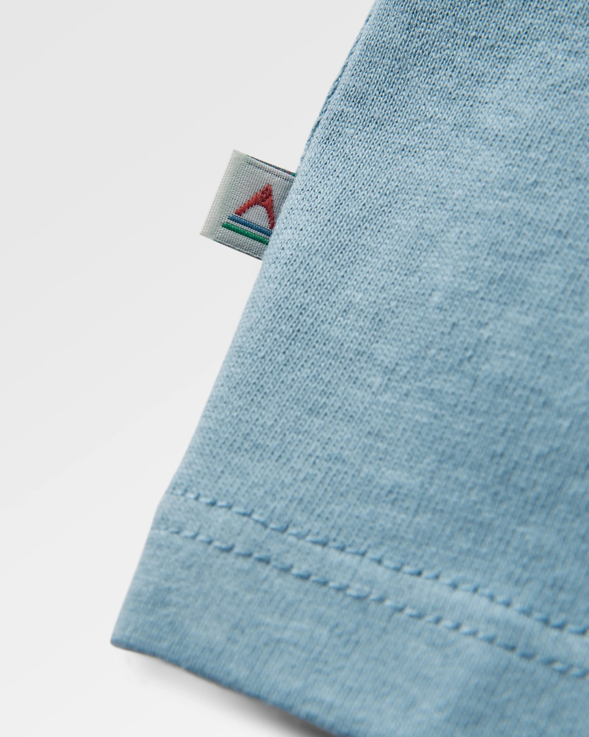 Dawning Recycled Cotton T-shirt - Faded Denim - Flatlay