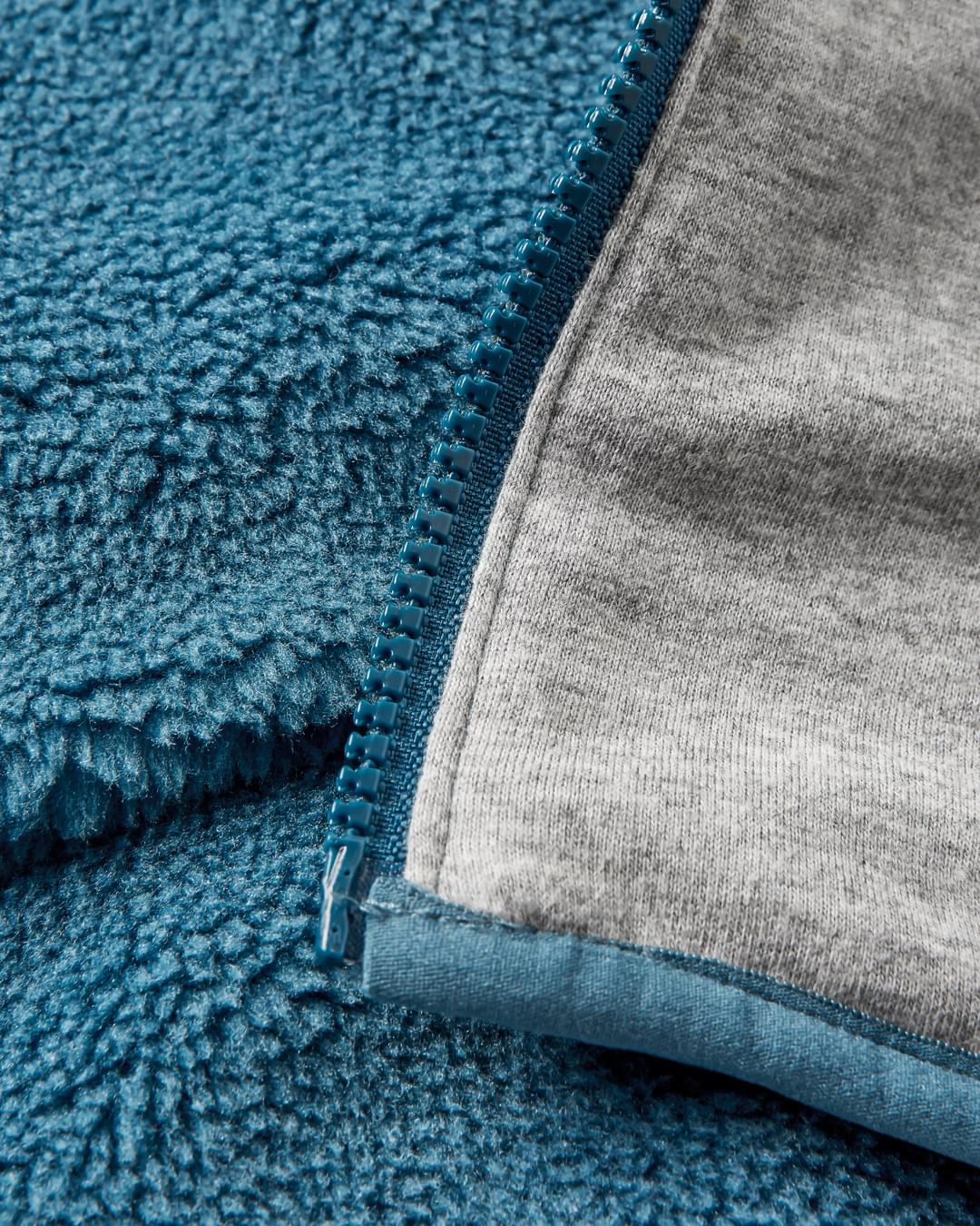 Awaken Recycled Deep-Pile Sherpa Fleece - Washed Blue - Flatlay