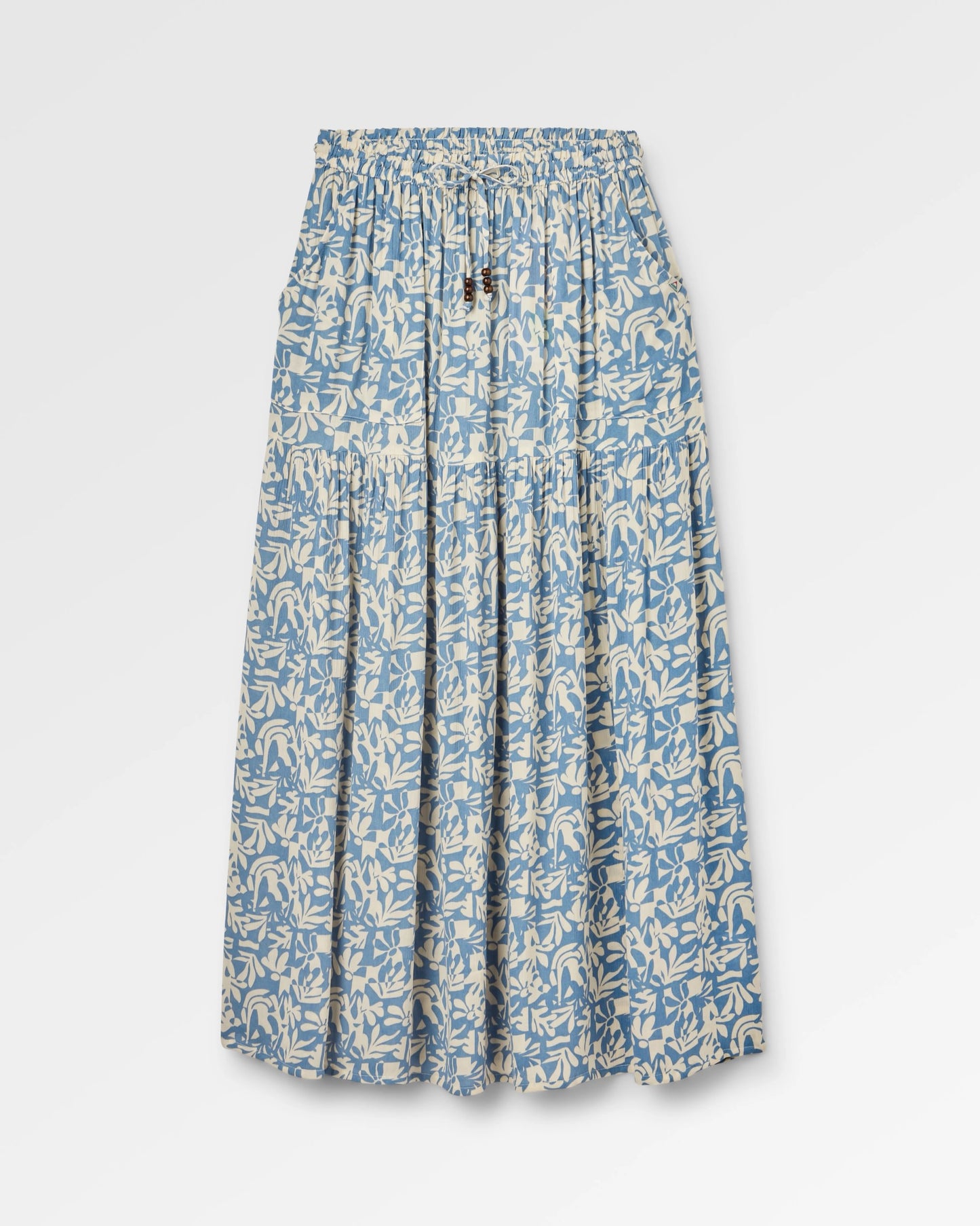 Zephyr Woven Maxi Skirt - Mountain Foliage Faded Denim