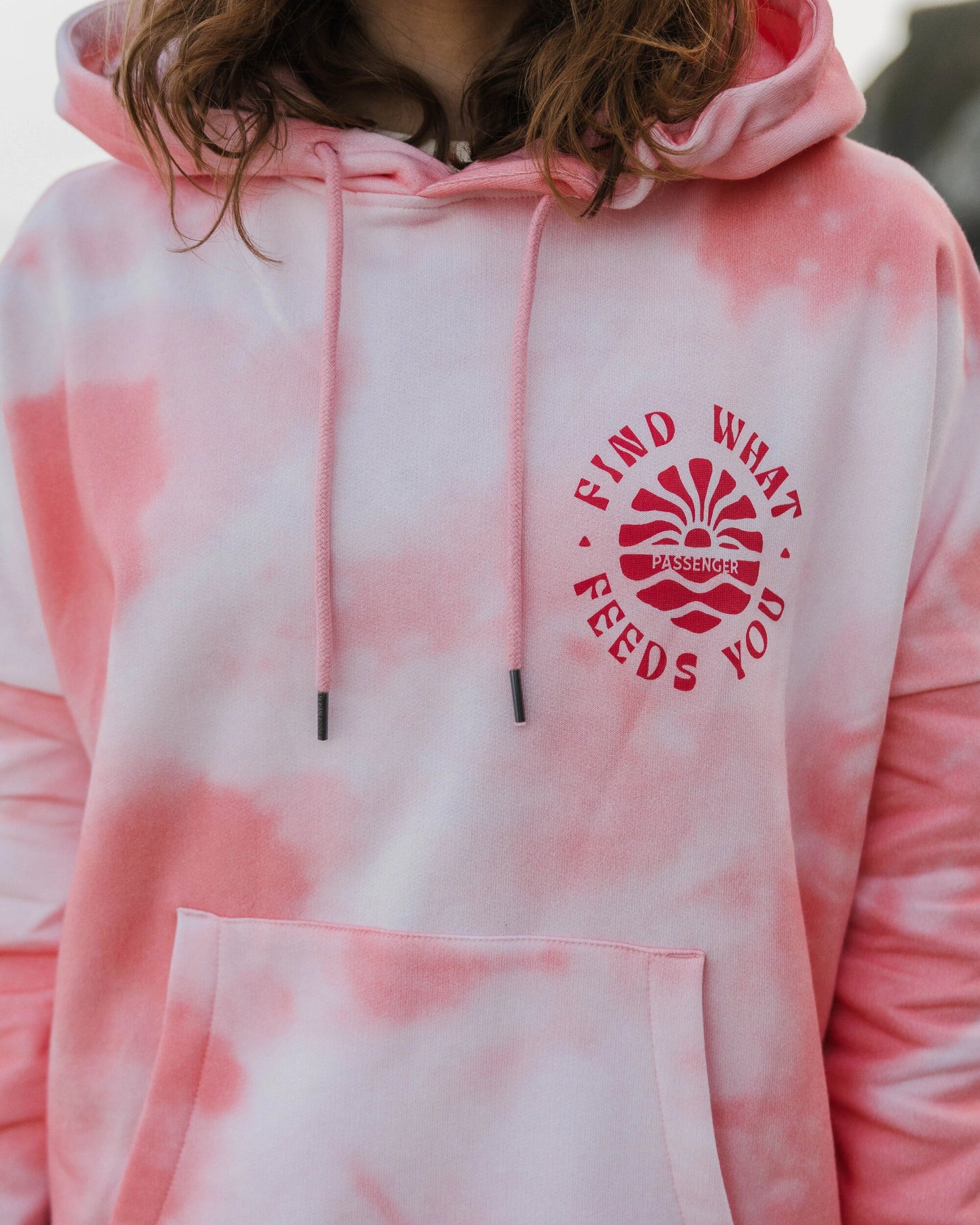 Rediscover Printed Hoodie - Tie Dye Shell Pink