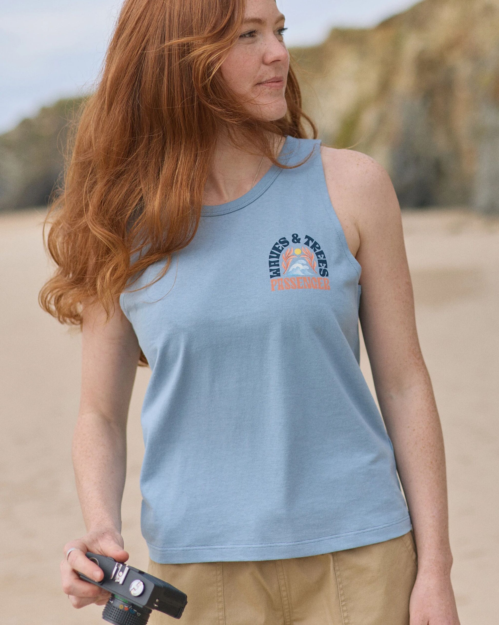 Dawning Recycled Cotton Vest - Faded Denim - Lifestyle