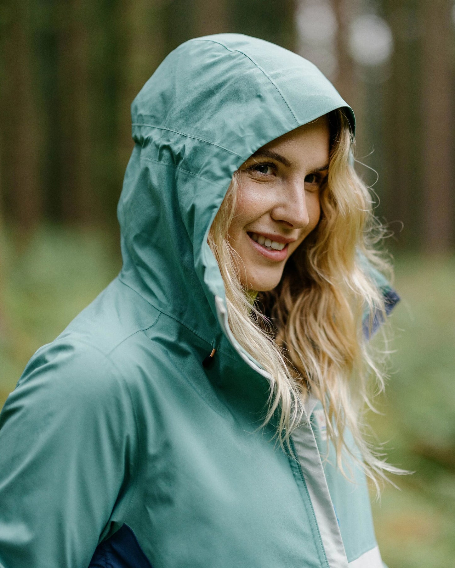 Rainstorm Recycled Waterproof Jacket - Deep Sea/Surf Spray