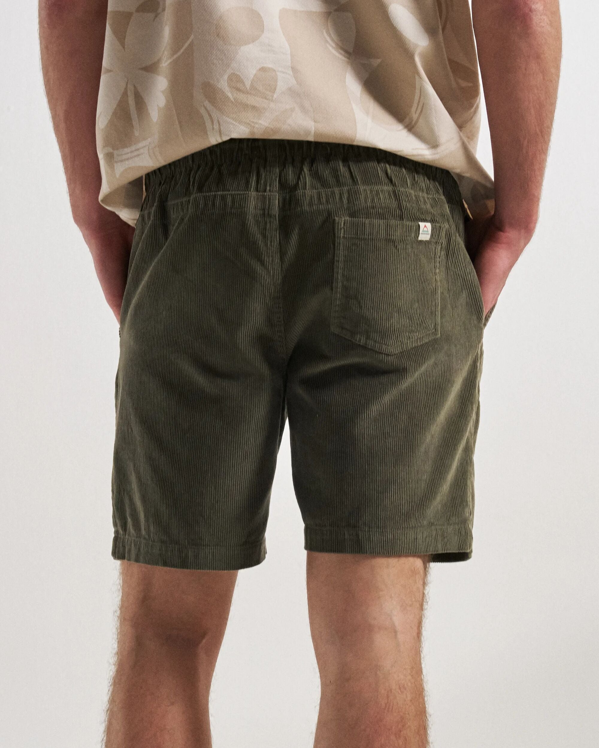 Drifter Cord Short - Dusty Olive - Studio Model