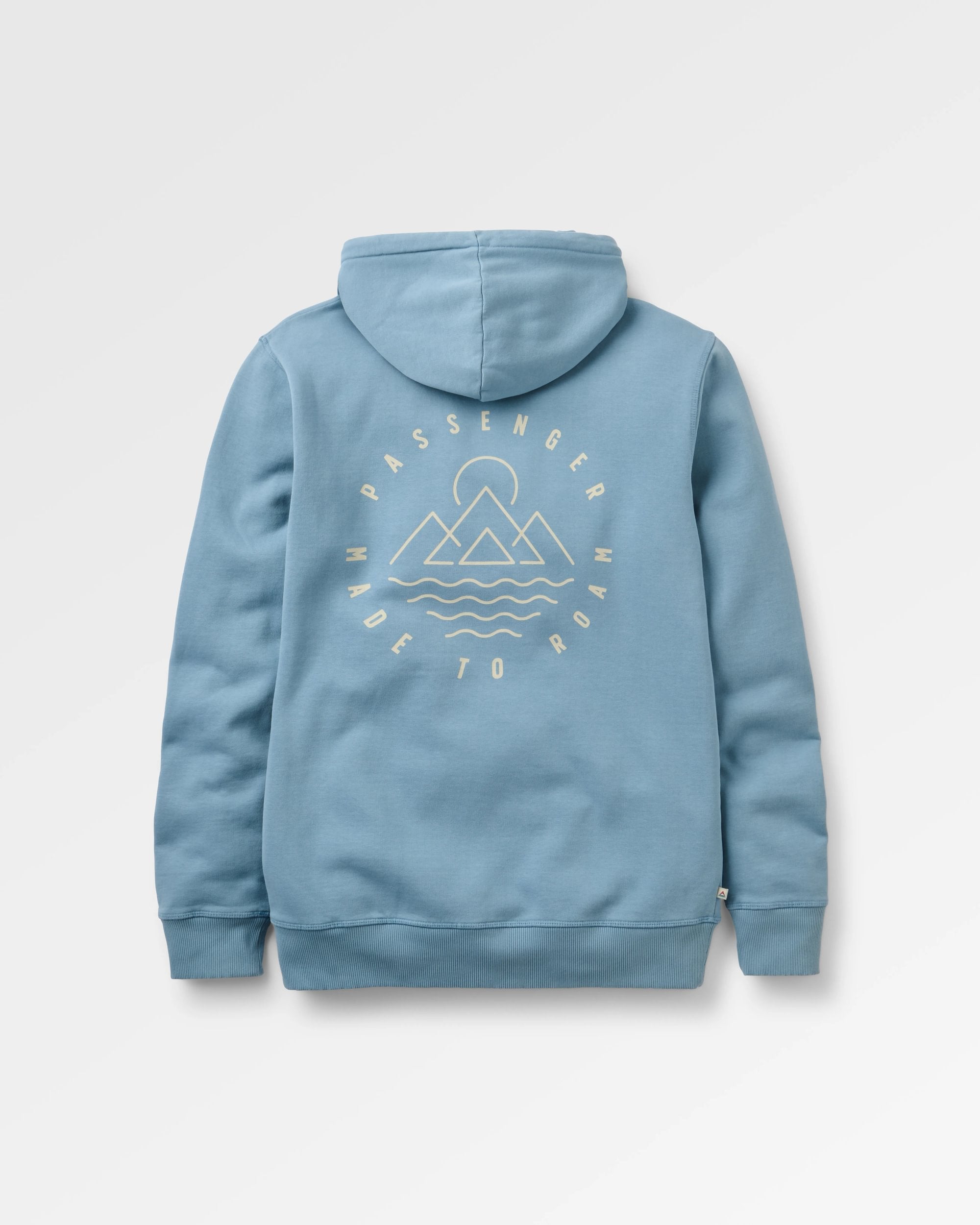 Escapism Hoodie - Faded Denim - Flatlay