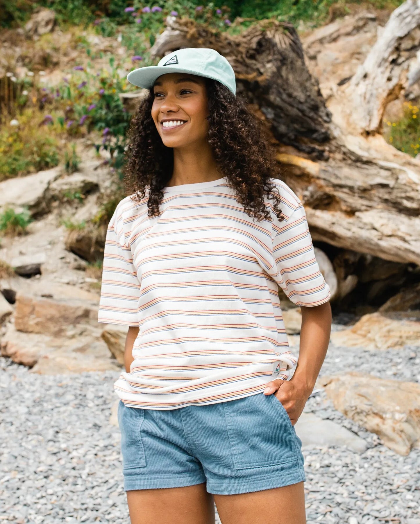 Retro Vibes Organic Cotton T-Shirt - Retro Stripe