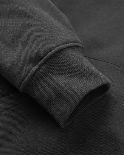 Snapshot Organic Cotton Relaxed Fit Hoodie - Black - Flatlay