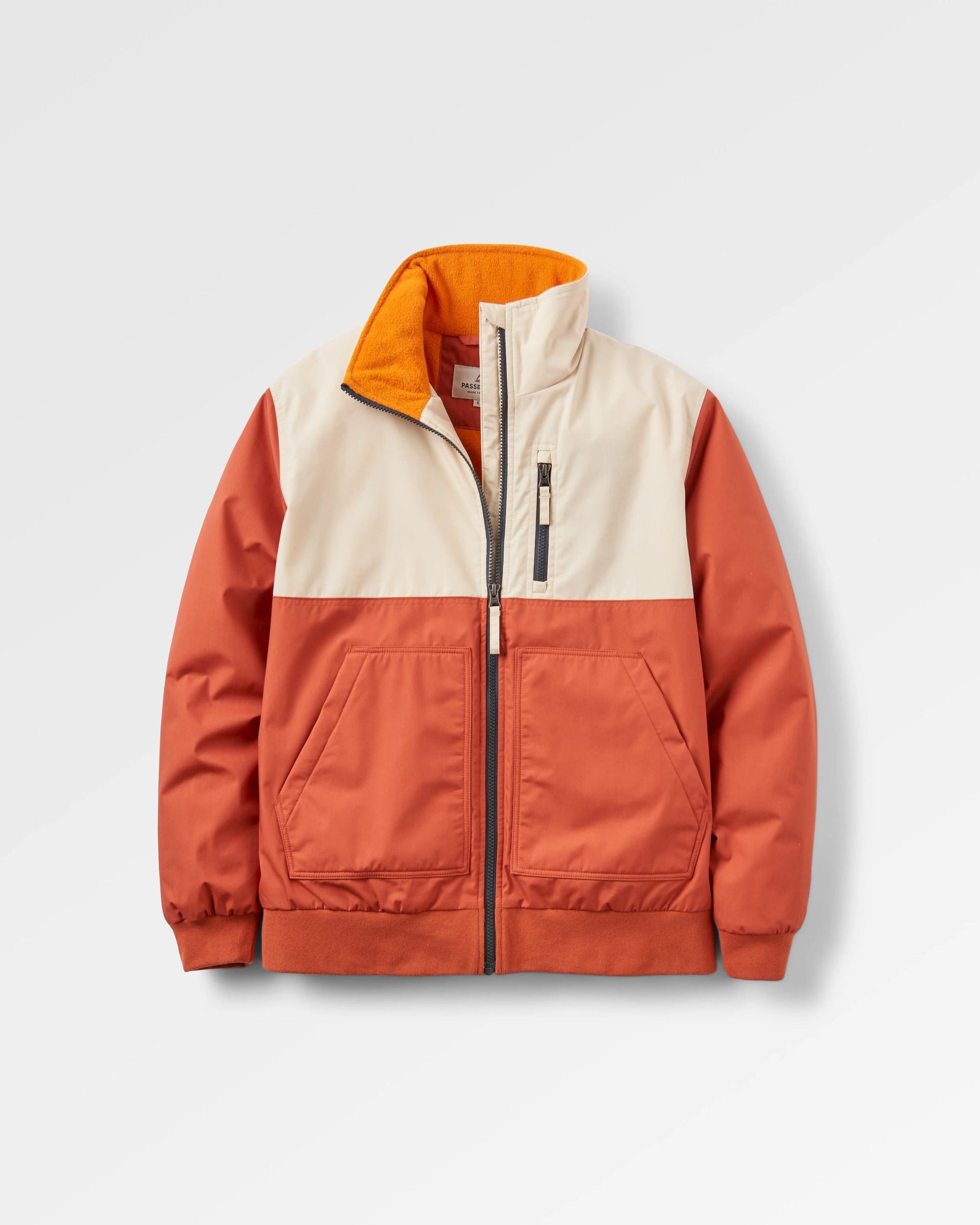 Finn Recycled Polar Fleece Lined Jacket - Baked Clay - Flatlay