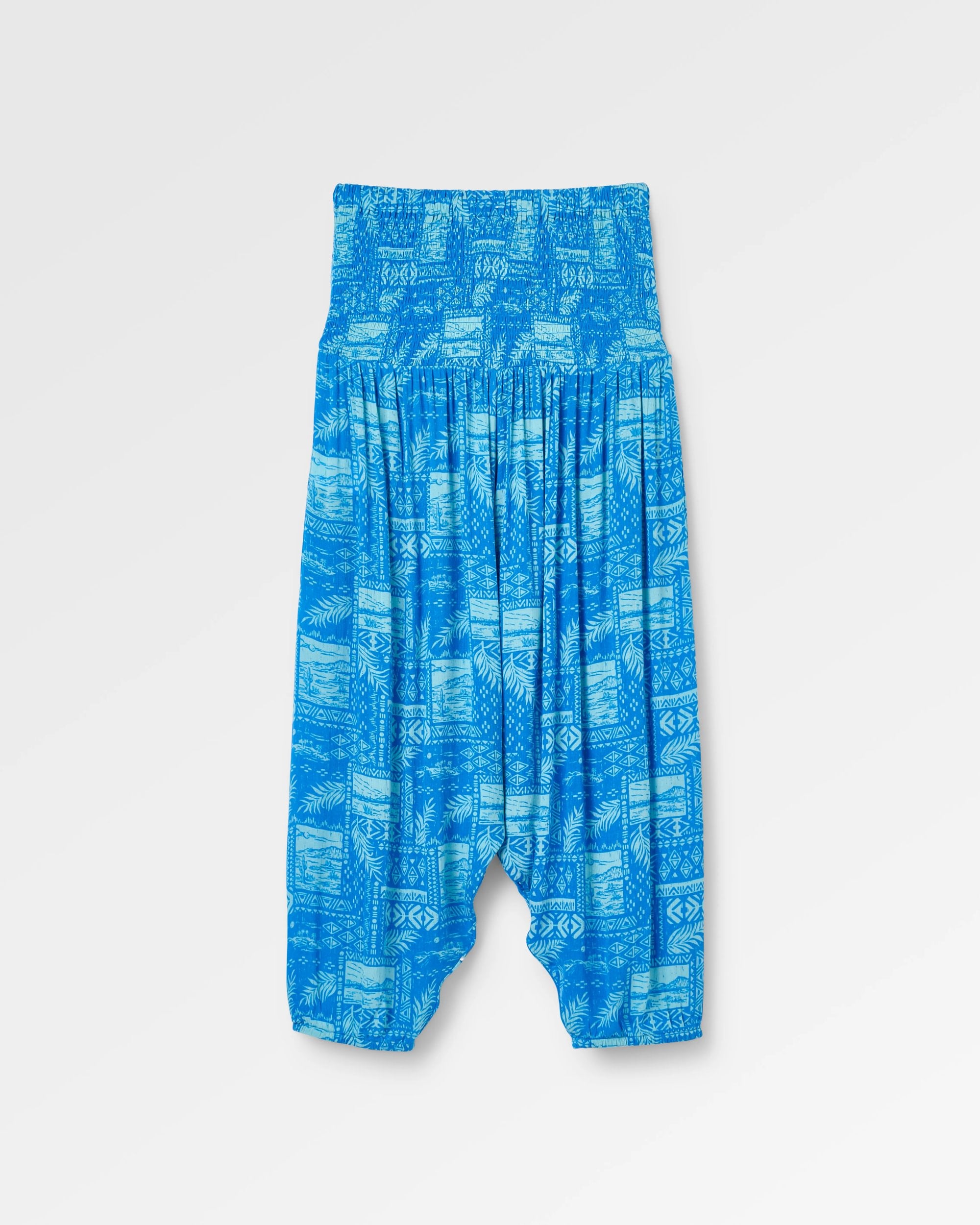 Daylily Loose Trouser - Patchwork Marine Blue - Flatlay