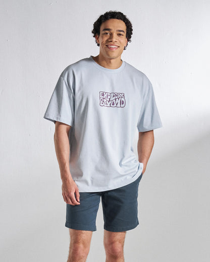 Beyond Relaxed Fit T-Shirt - Grey Blue - Studio Model