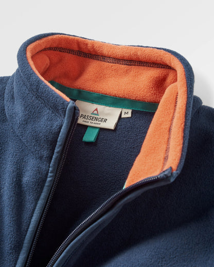 Ridge 2.0 Full Zip Recycled Polar Fleece - Rich Navy/ Burnt Orange