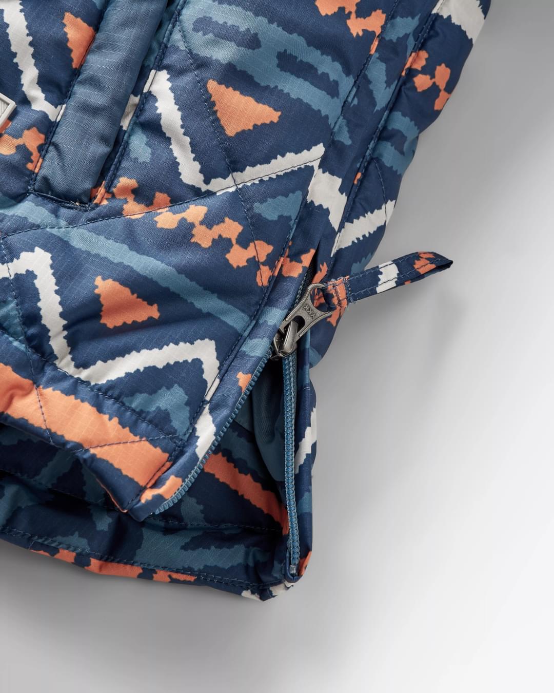 Ocean Recycled Insulated 1/2 Zip Jacket - Homespun Stripe Navy - Flatlay