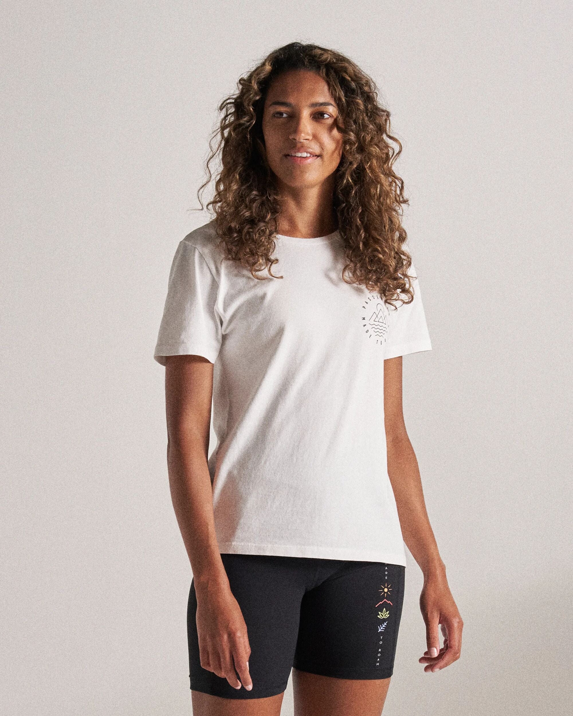 Remote Recycled Cotton T-Shirt - White - Studio Model