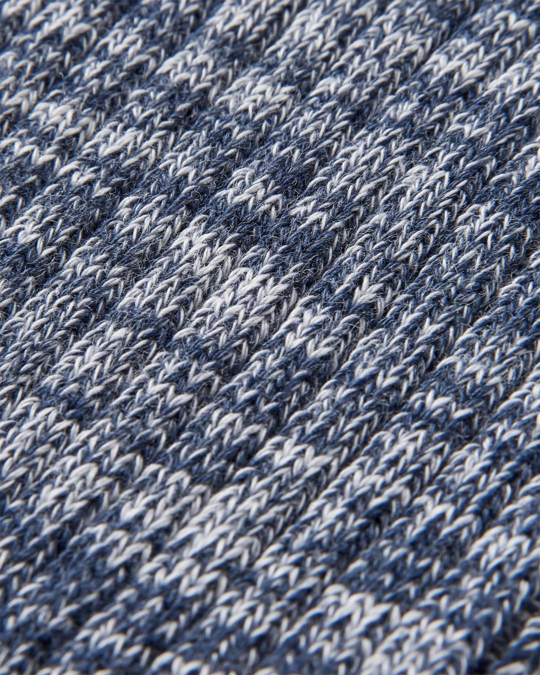 Organic Midweight Rib Socks - Navy - Flatlay