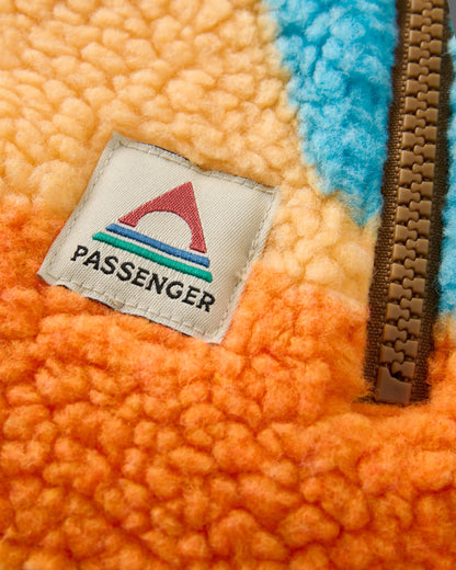 Fairbanks Full Zip Recycled Sherpa Fleece - Mountain Sunset Multi - Flatlay