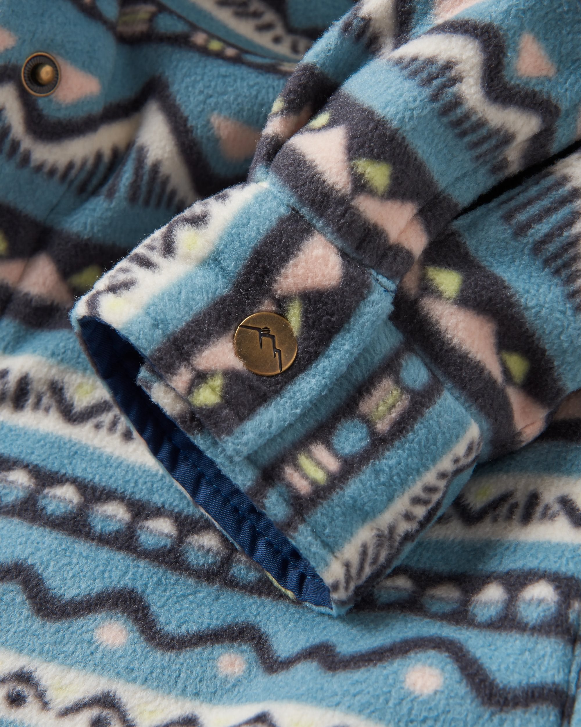 Orion Recycled Sherpa-Lined Polar Fleece Shirt - Mountain Geo Arctic - Flatlay