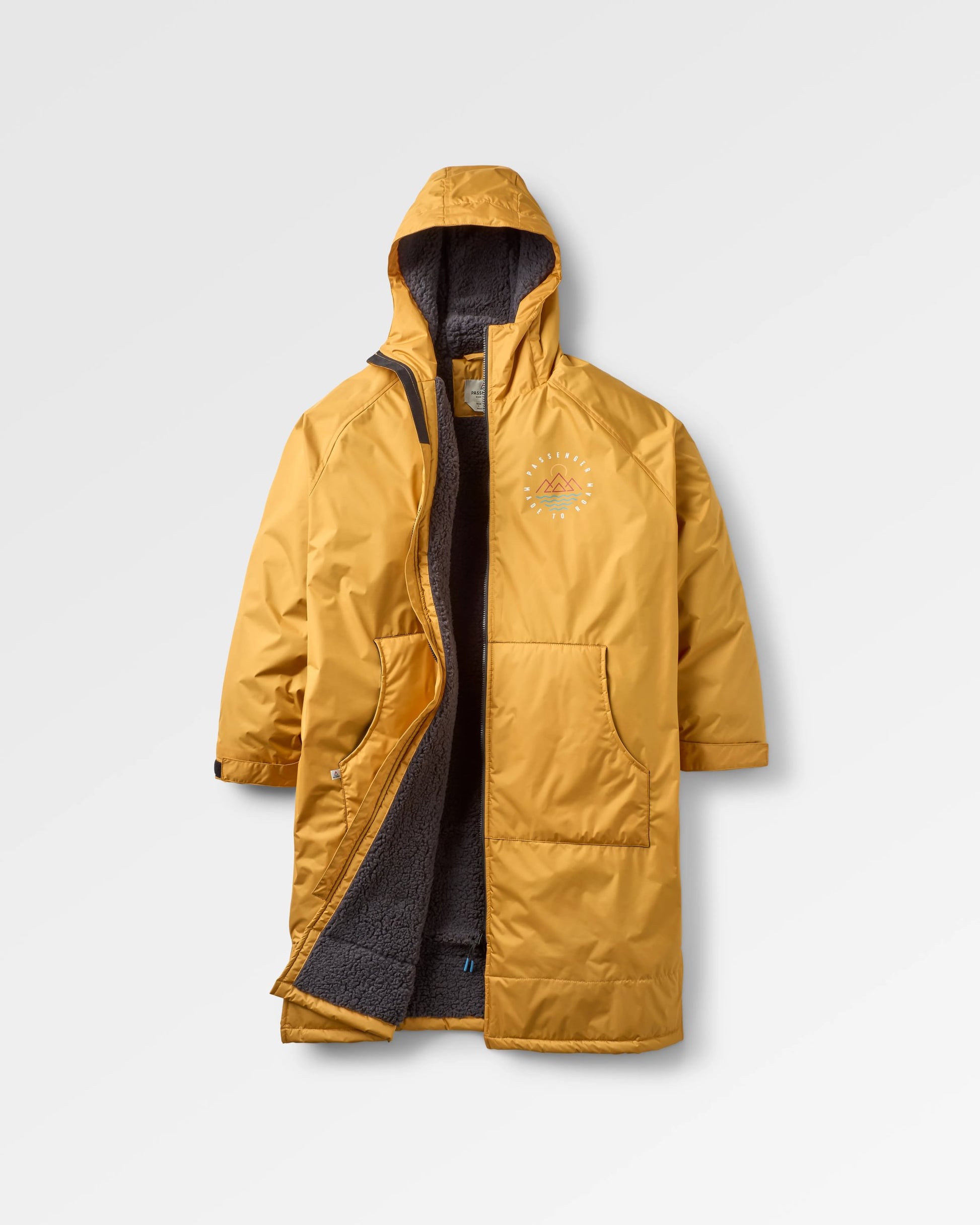Escapism Recycled Sherpa Lined Changing Robe - Spruce Yellow