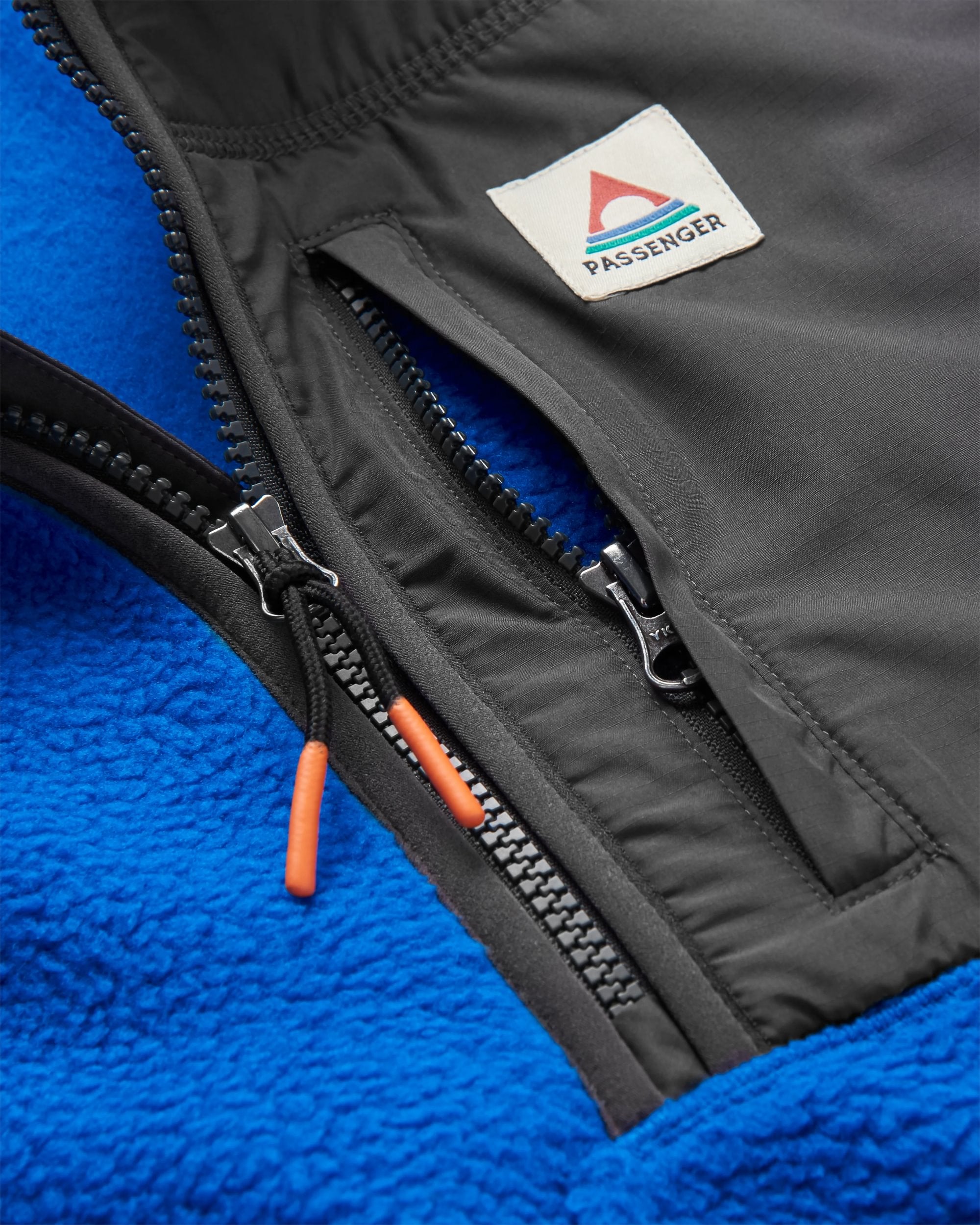 Offgrid 1/2 Zip Recycled Sherpa Fleece - Azure Blue - Flatlay