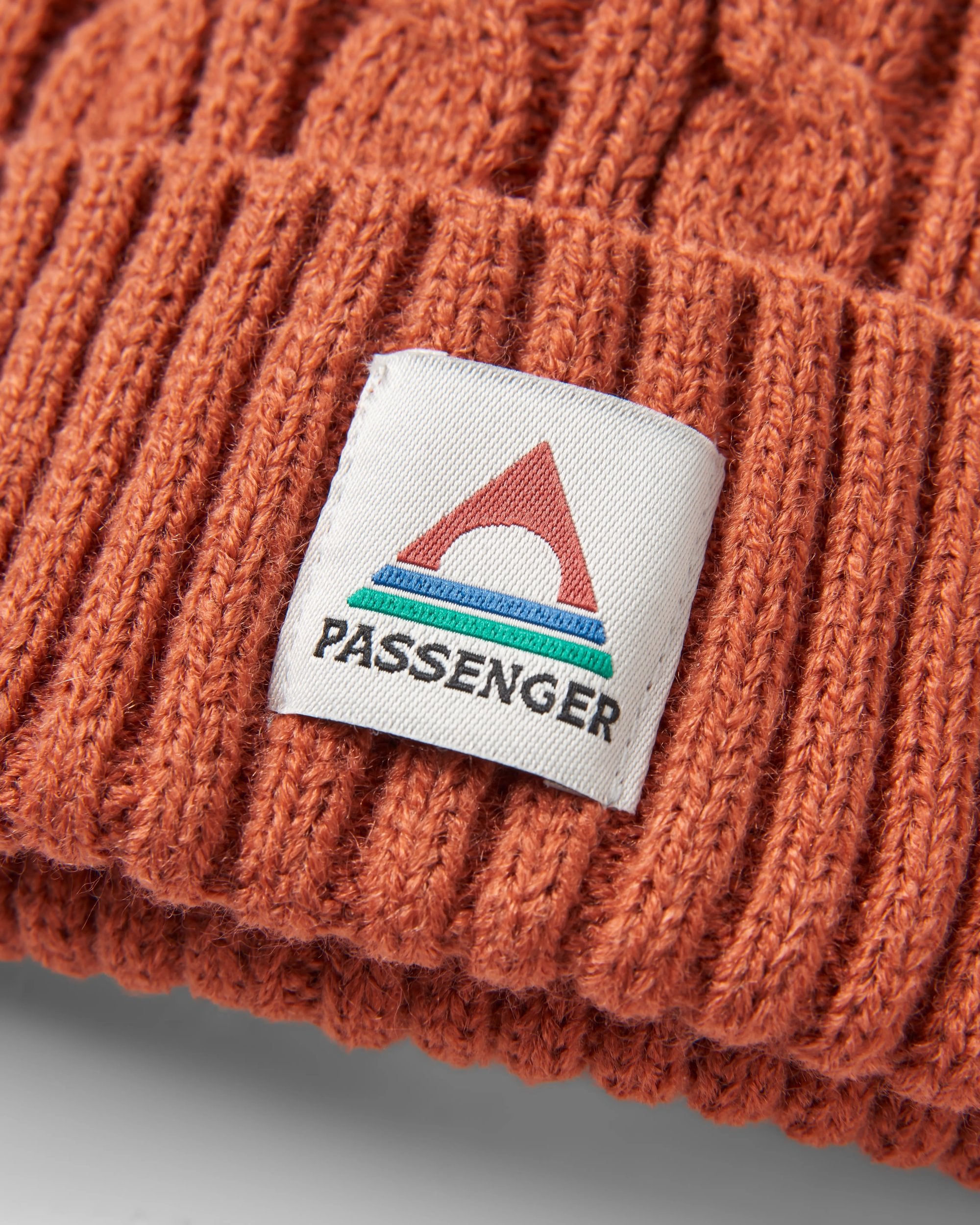 Fireside Recycled Cable Knit Beanie - Baked Clay - Flatlay