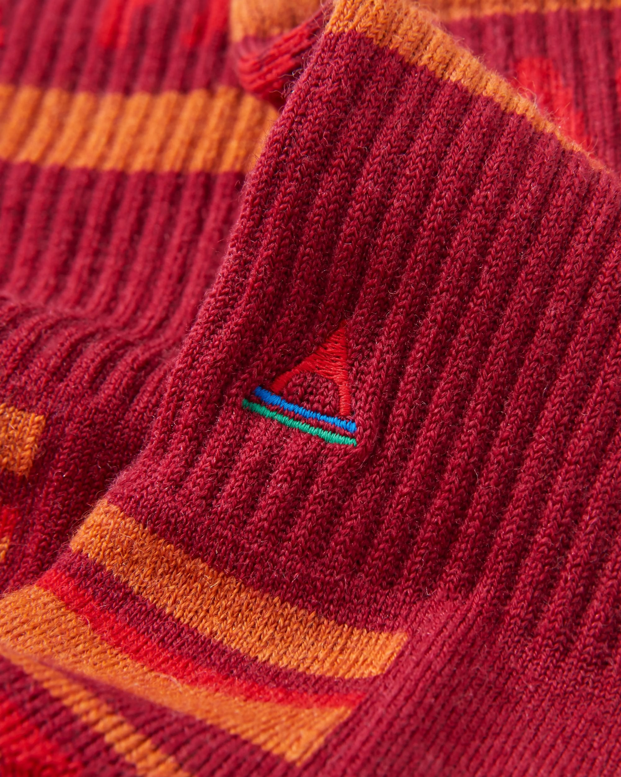 Tahoma Active Socks - Red Ochre - Flatlay