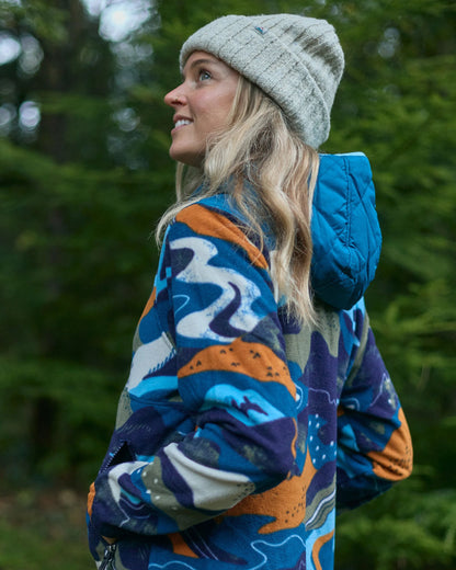 Juana Recycled Polar Hooded Fleece - Adventure Tidal Blue - Lifestyle