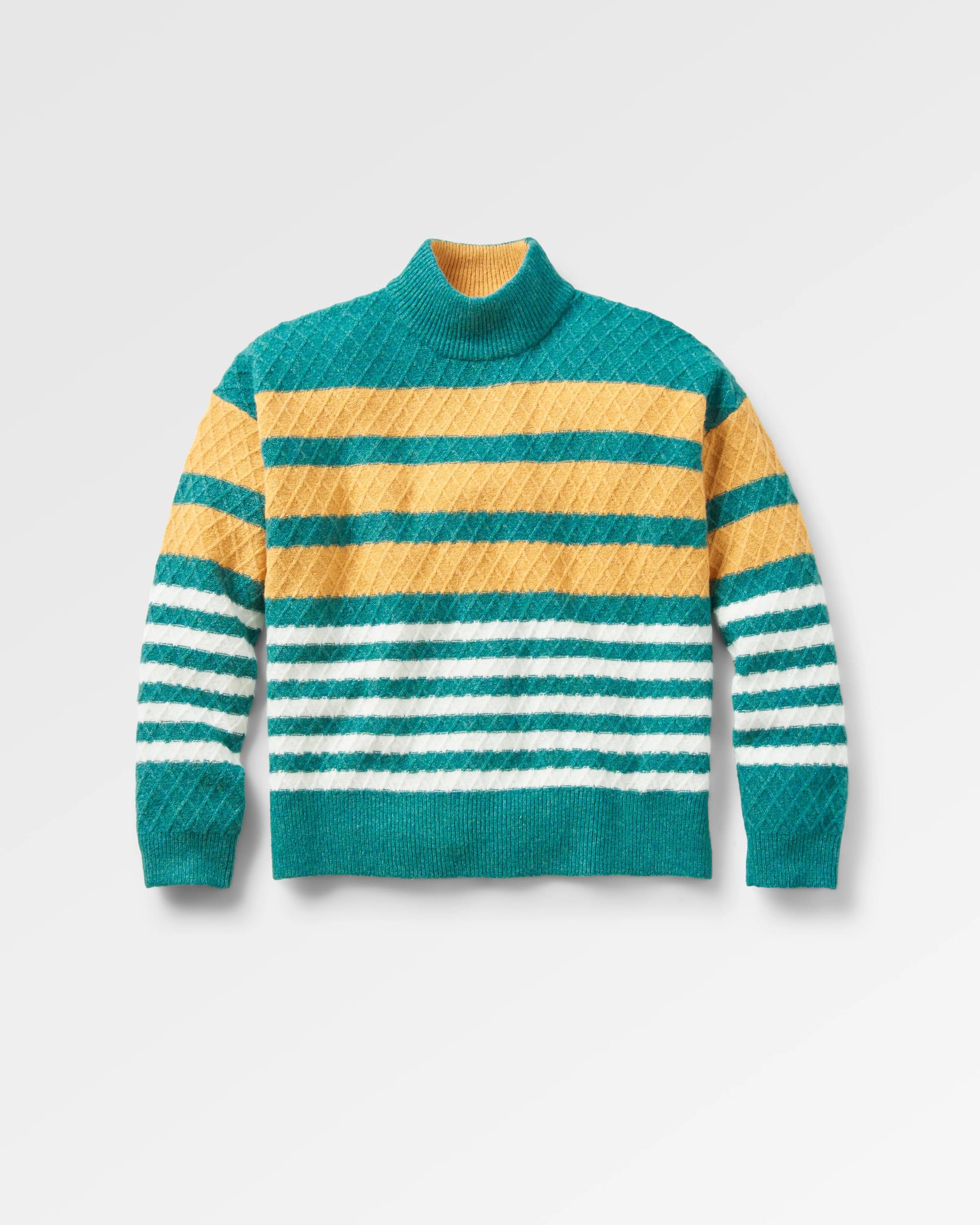 Ramble Recycled Knitted Jumper - Mediterranean - Flatlay