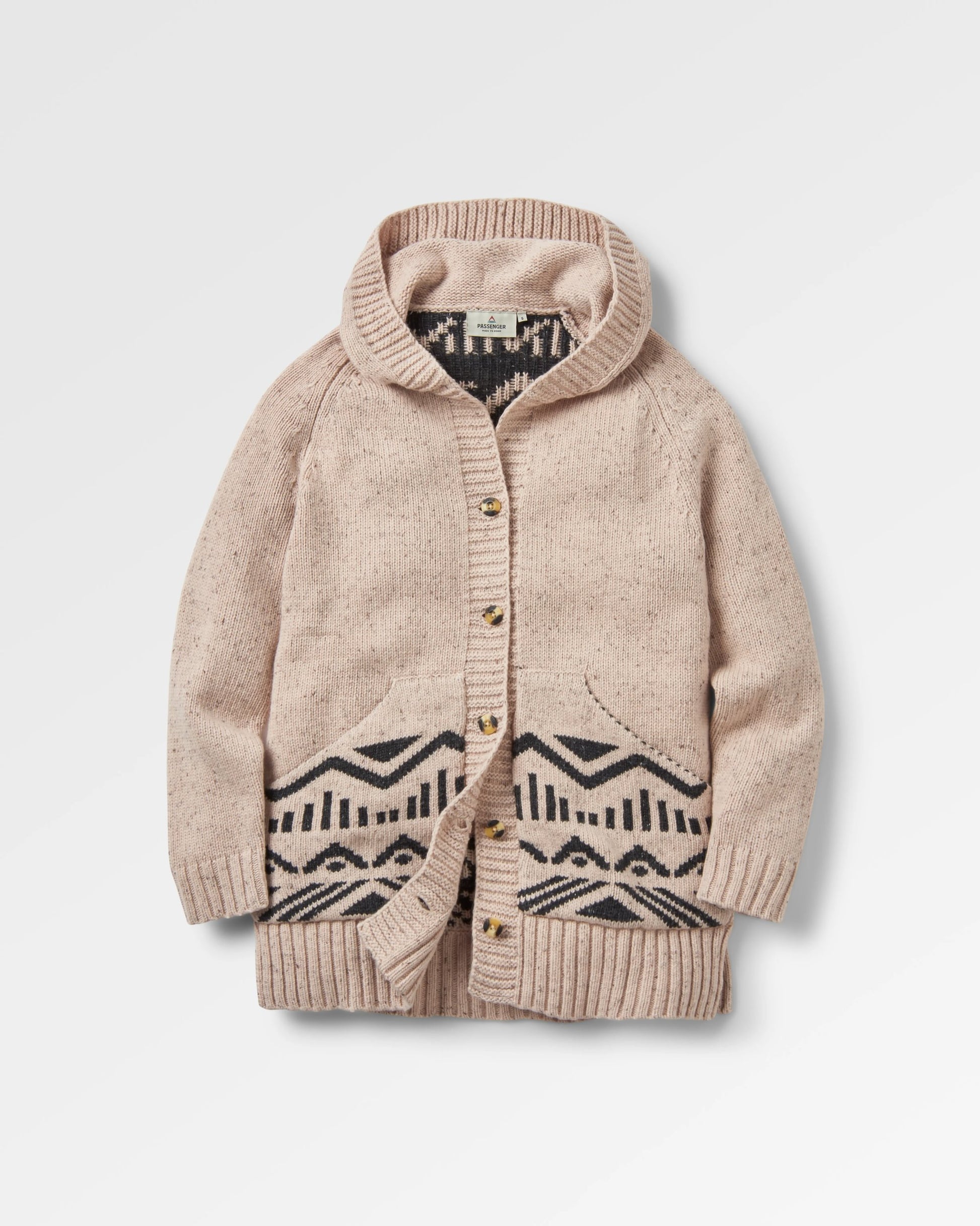 Snoozle Recycled Knitted Hooded Cardigan - Oatmeal