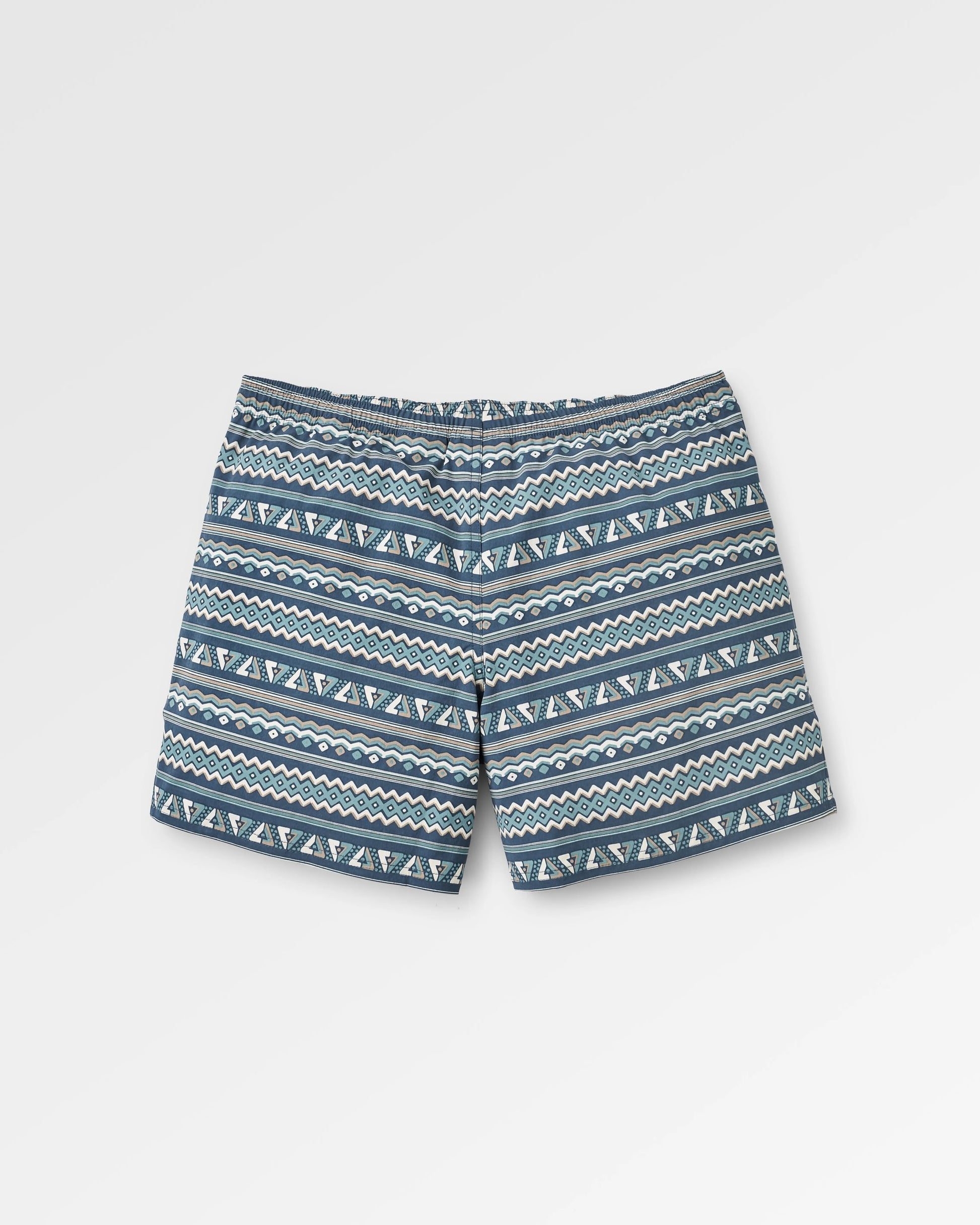 Flaris Longer Line Short - Geo Stripe Dark Denim - Flatlay