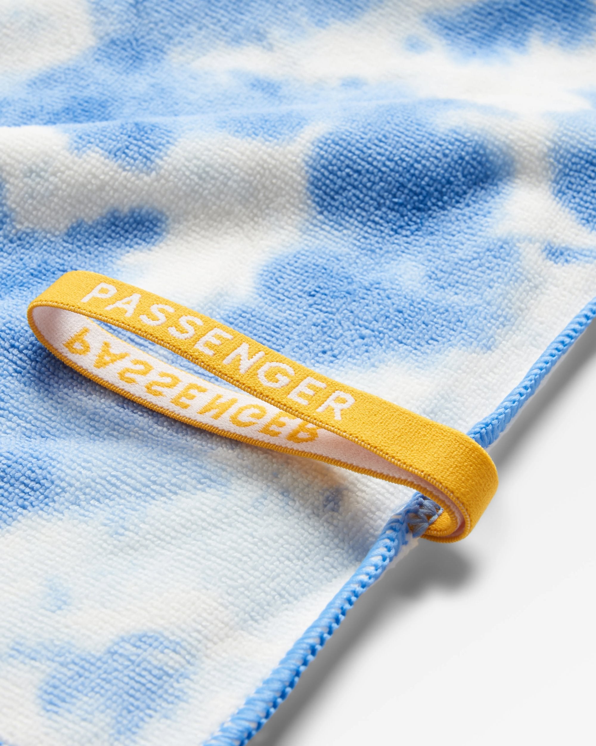 Travel Recycled Quick Dry Towel - Tie Dye Cornflower - Flatlay