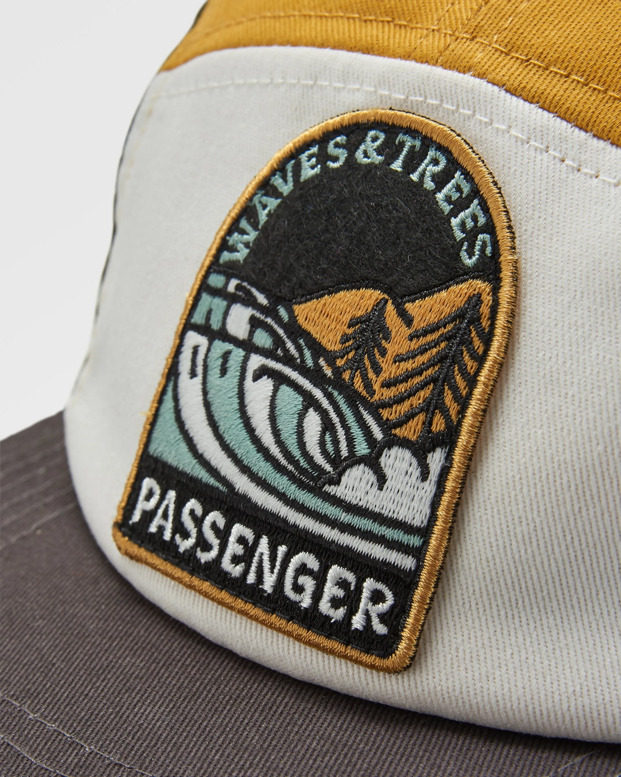 Waves & Trees Recycled 5 Panel Cap - Khaki - Flatlay