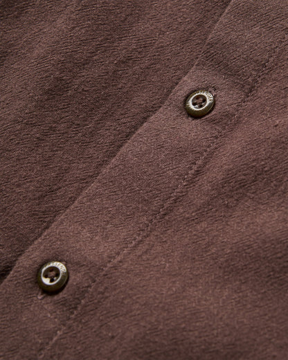 Chill Textured Short Sleeve Shirt - Espresso - Flatlay