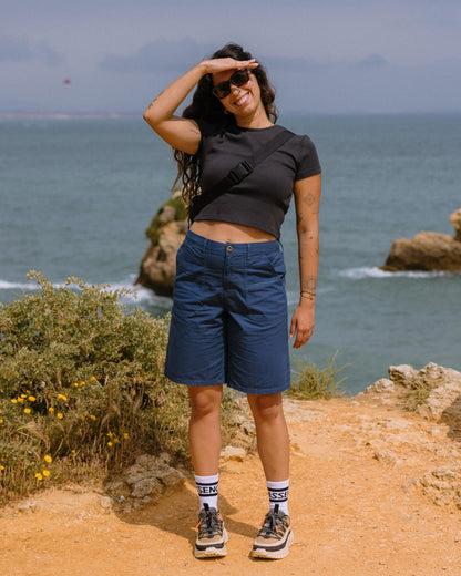 Lani Light Cotton Short - Dark Denim - Lifestyle