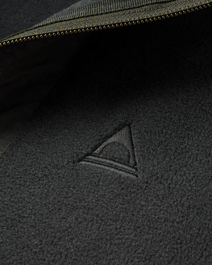 Woodland Hooded 1/2 Zip Polartec® Fleece - Black - Flatlay