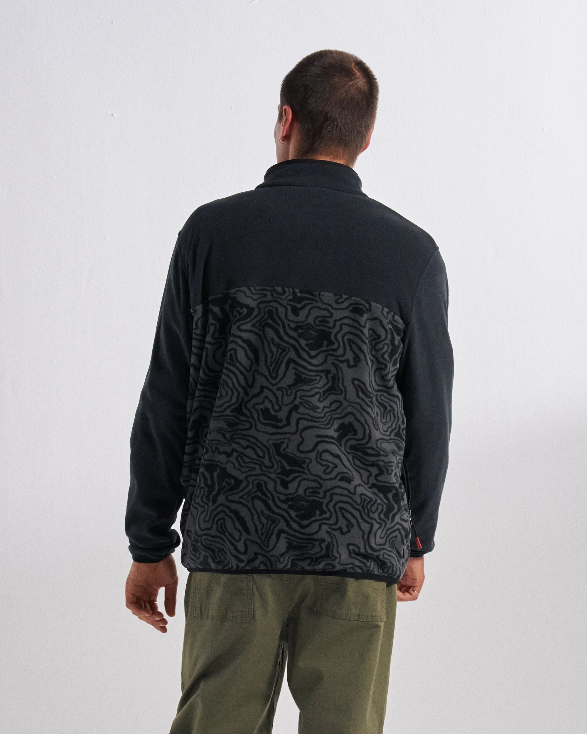 Set Off Polartec® Full Zip Fleece - Strata Swirl Black - Studio Model