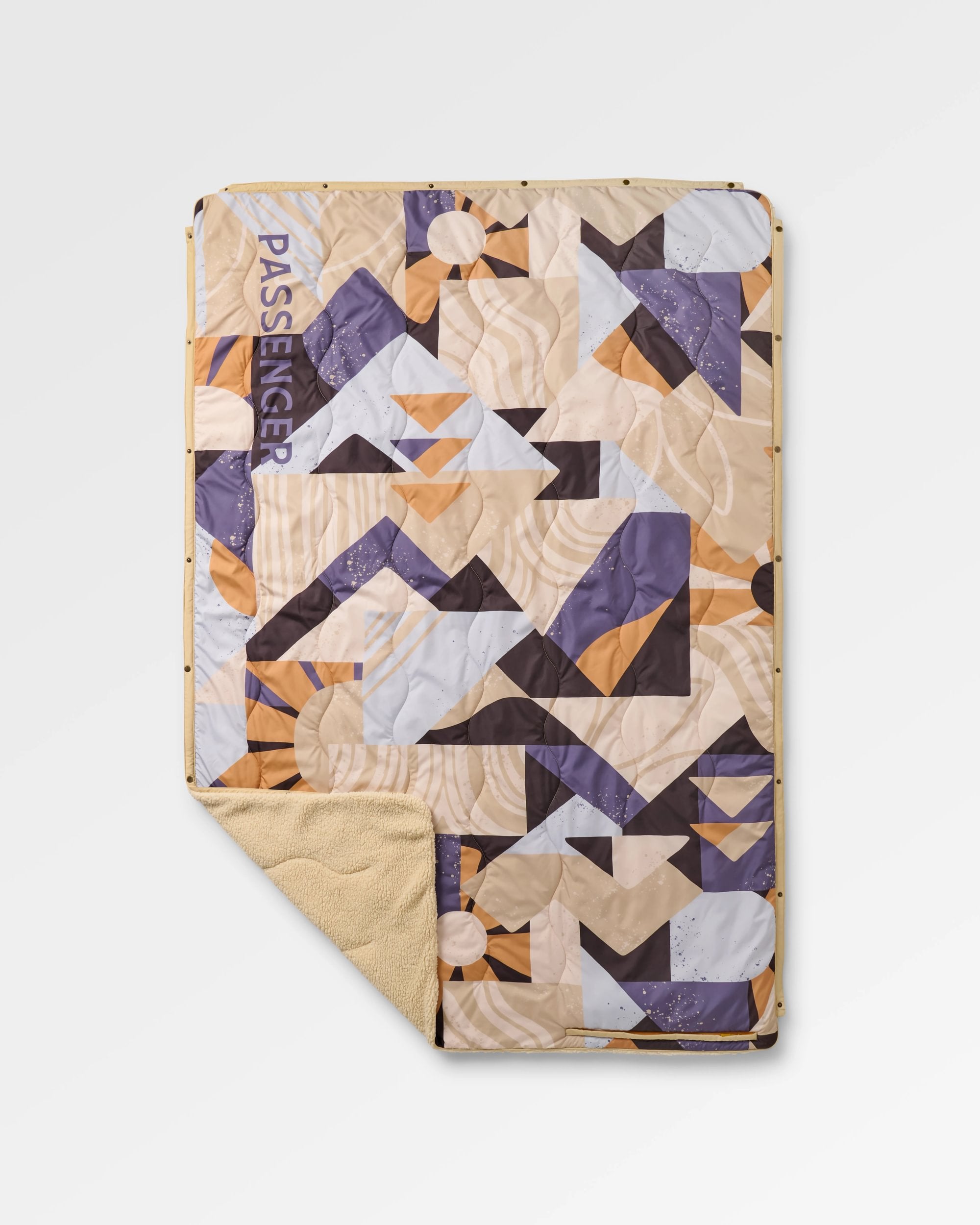 Cabin Recycled Sherpa Blanket - Sun Patch Desert - Flatlay