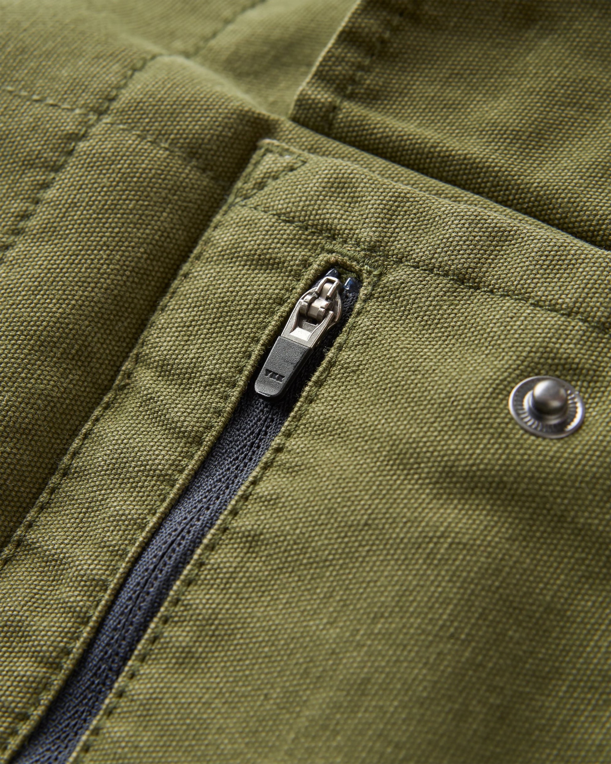 Taranaki Canvas Quilted Overshirt - Khaki - Flatlay