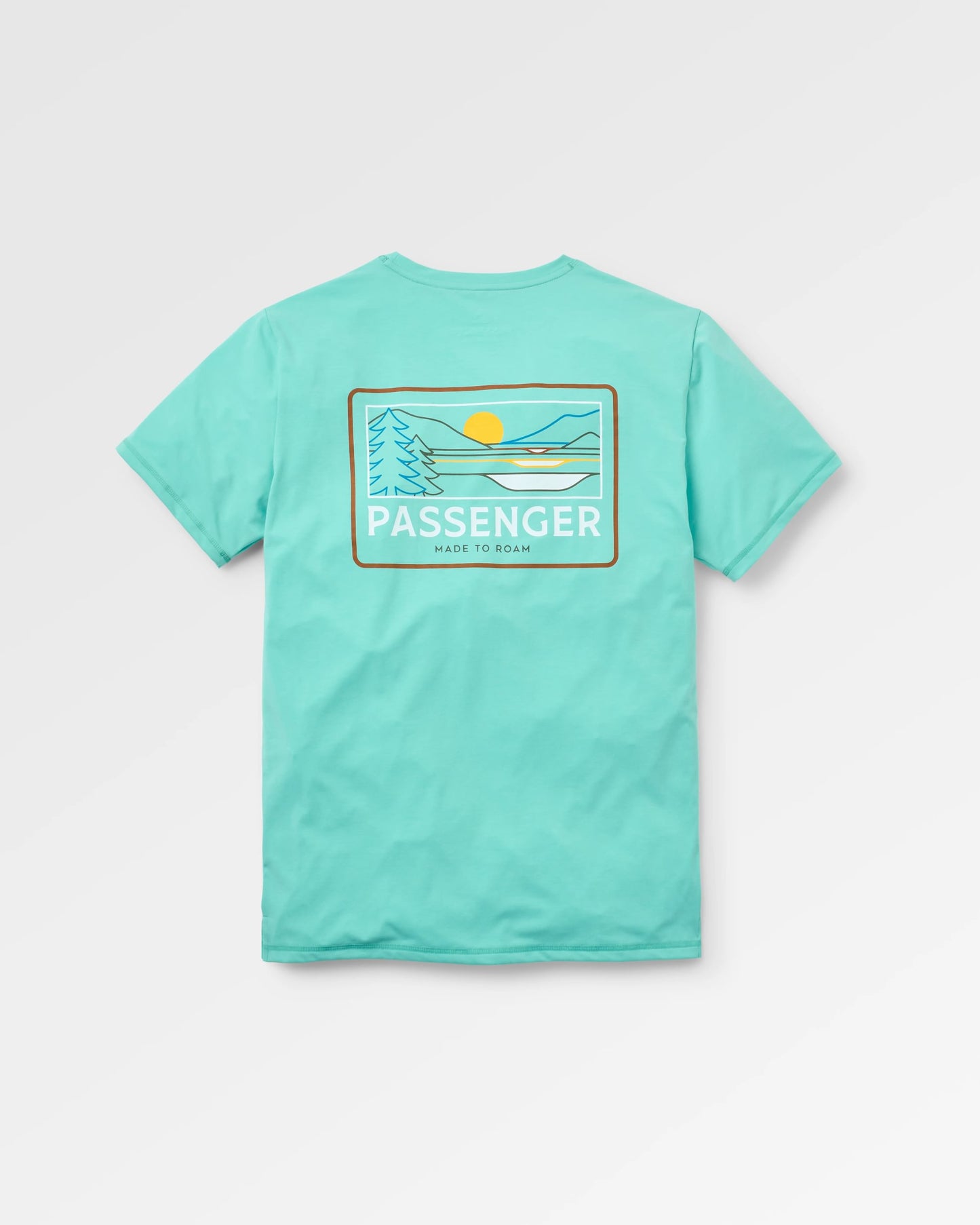 Roamer Men's Recycled Active T-Shirt - Aqua - Flatlay