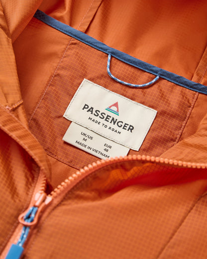 Gusto Recycled Windshell Jacket - Sunset Orange/Charcoal - Flatlay