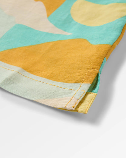 Arden Linen Short Sleeve Shirt - Vista Patchwork Yellow - Flatlay