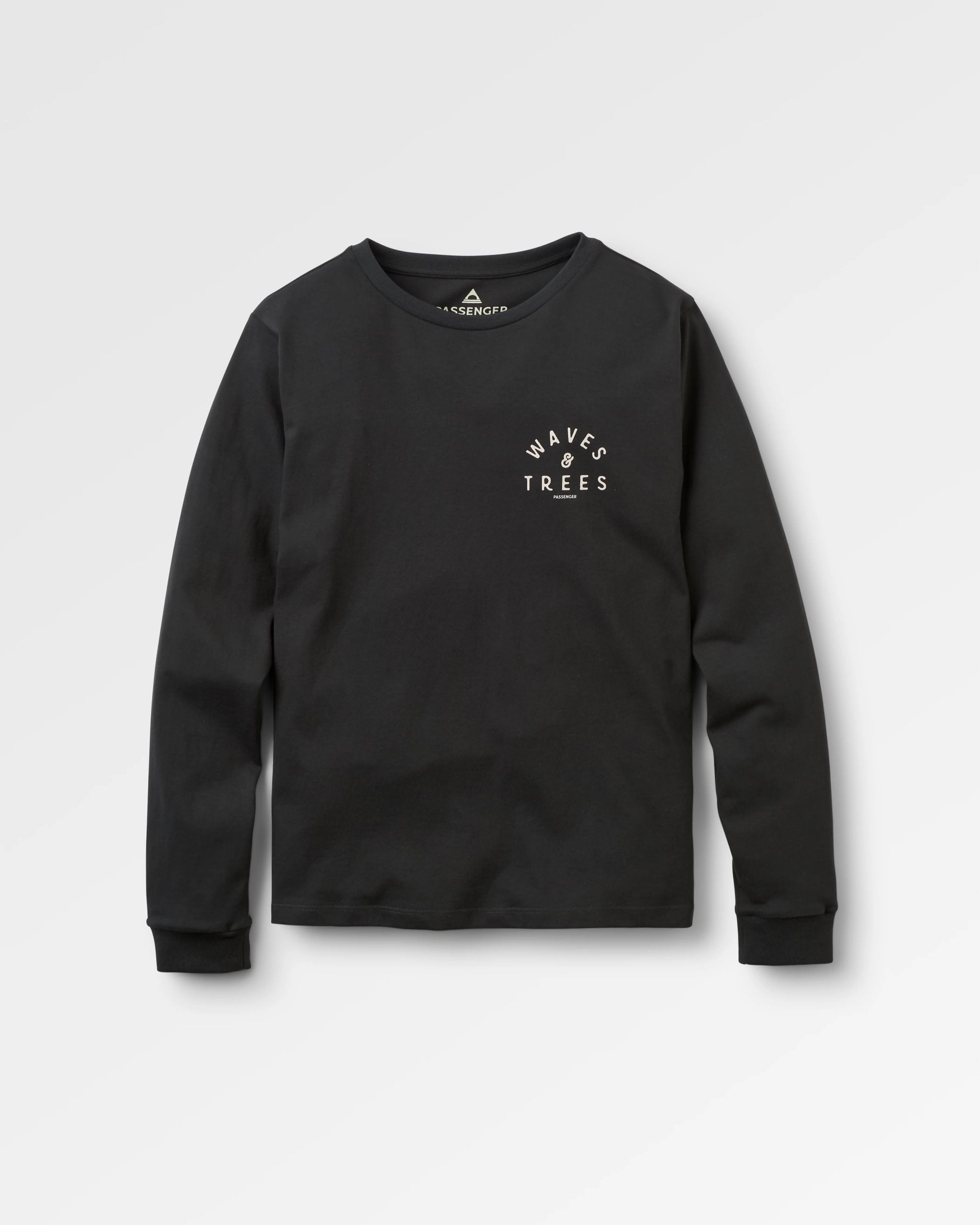 Penida Recycled Cotton LS T-Shirt - Black - Flatlay