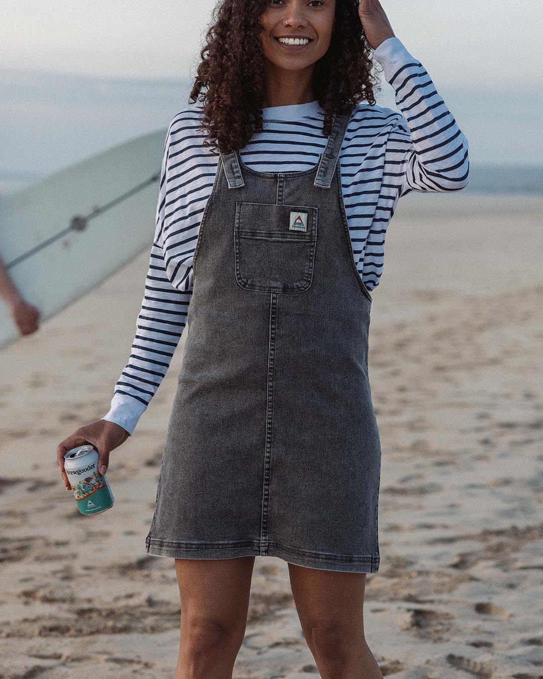 Womens denim dungaree dress sale