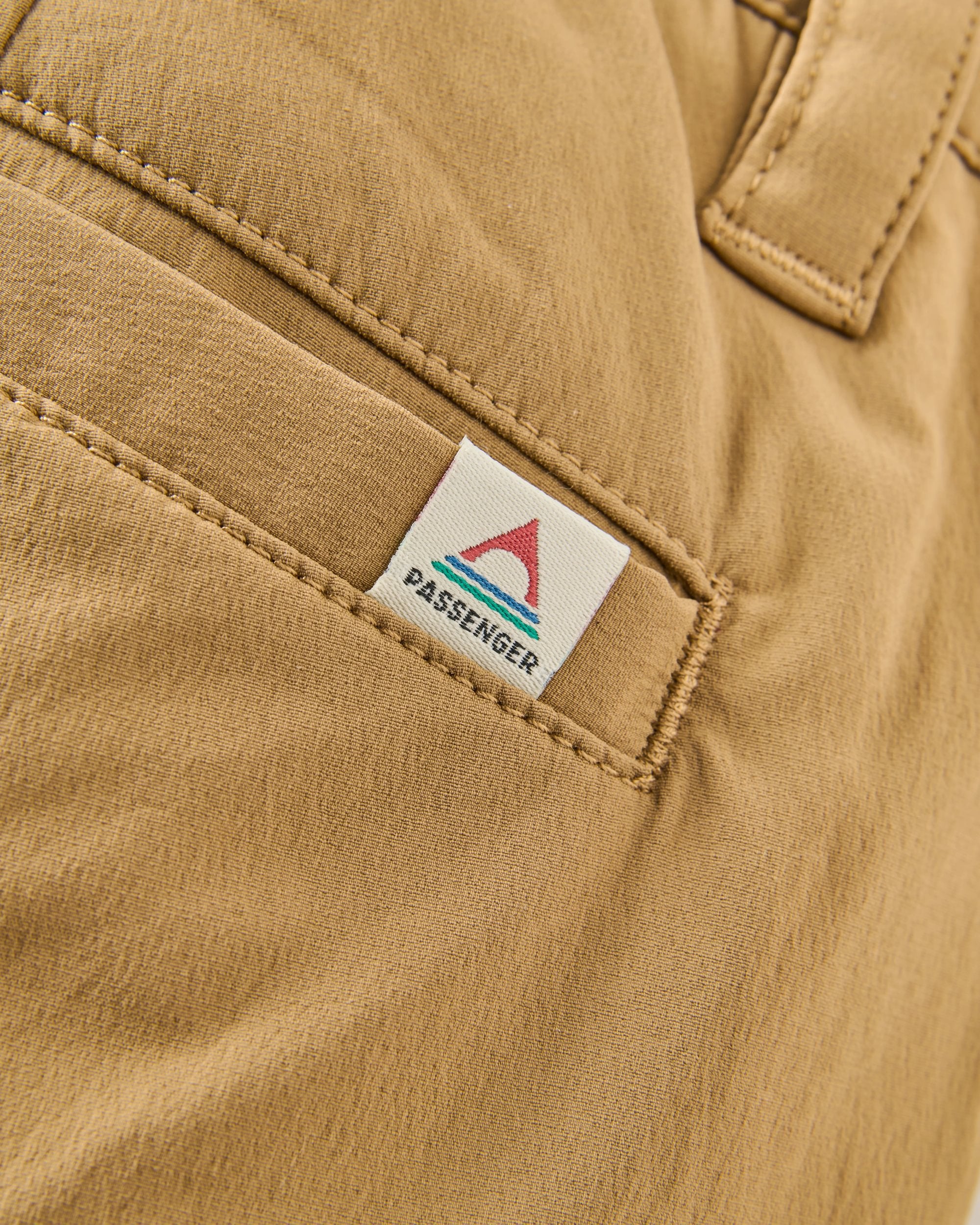 365 Hybrid Trouser - Caramel Brown - Flatlay