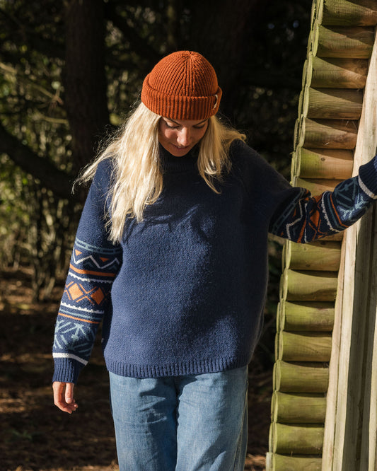 Ambiance Recycled Knit Jumper - Homespun Stripe Navy