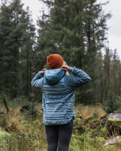 Holistic Sherpa Hooded Fleece - Washed Blue