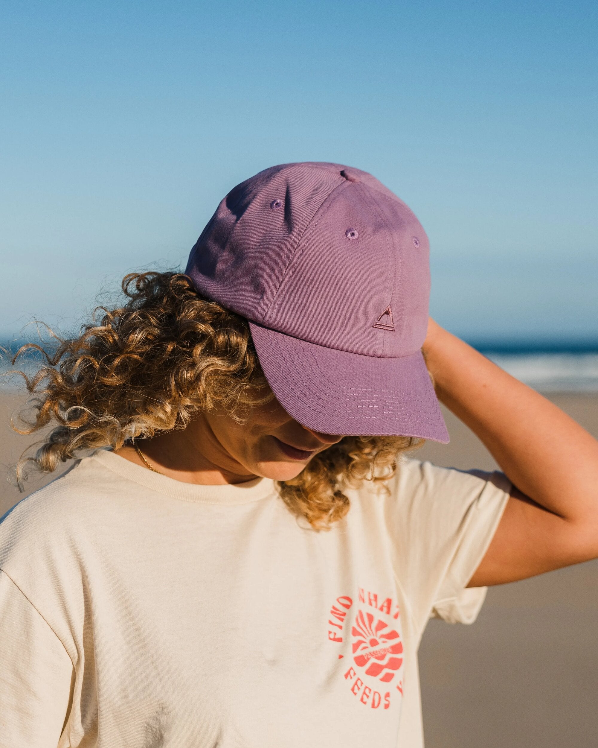 Classic Recycled Cotton 6 Panel Cap - Grape - Lifestyle - Female