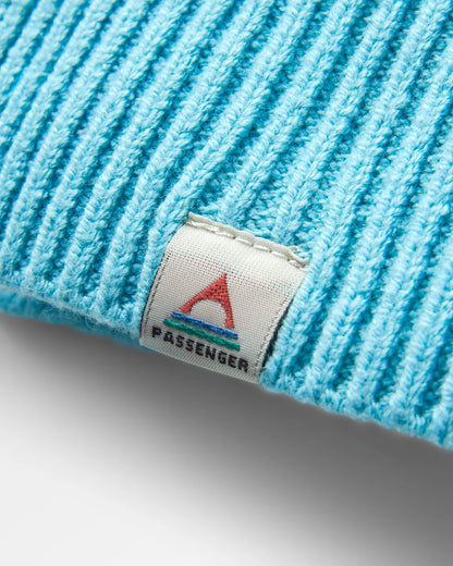 Cove Organic Cotton Knitted Hoodie - Retro Blue  - Flatlay